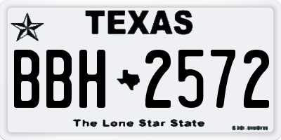 TX license plate BBH2572