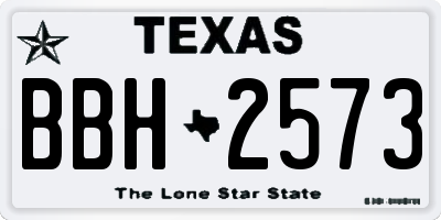 TX license plate BBH2573