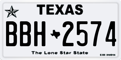 TX license plate BBH2574