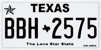 TX license plate BBH2575