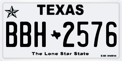 TX license plate BBH2576