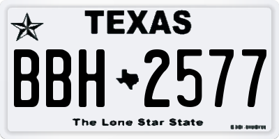 TX license plate BBH2577