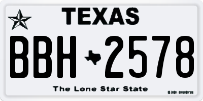 TX license plate BBH2578