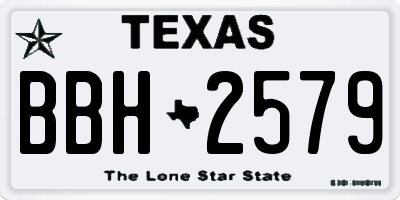 TX license plate BBH2579