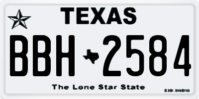 TX license plate BBH2584