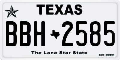 TX license plate BBH2585