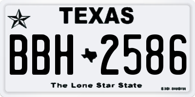 TX license plate BBH2586