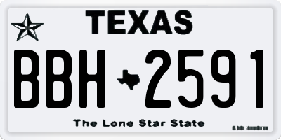 TX license plate BBH2591