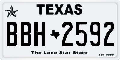 TX license plate BBH2592