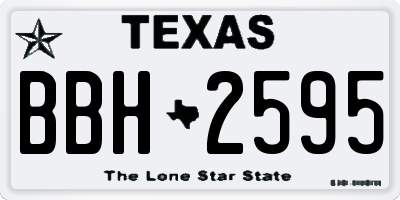 TX license plate BBH2595