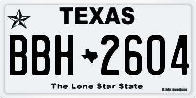 TX license plate BBH2604