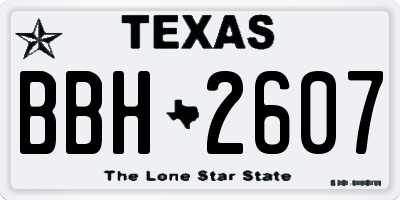 TX license plate BBH2607