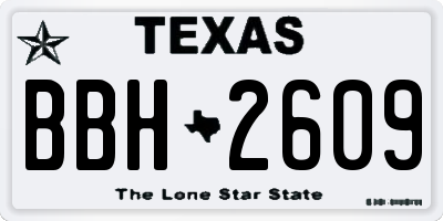 TX license plate BBH2609