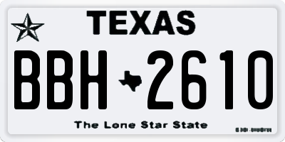 TX license plate BBH2610