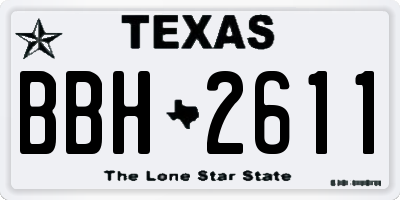 TX license plate BBH2611