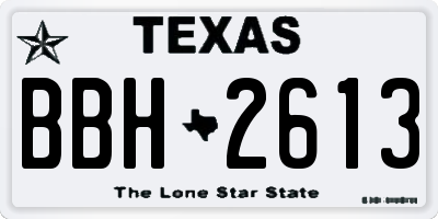 TX license plate BBH2613