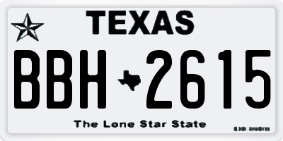 TX license plate BBH2615