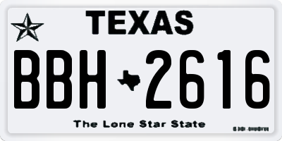 TX license plate BBH2616