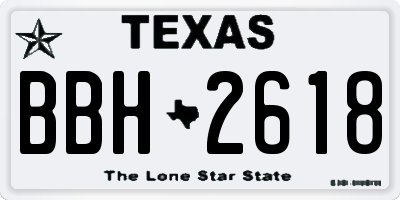 TX license plate BBH2618