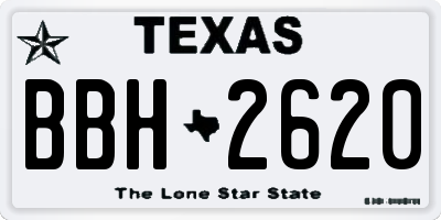 TX license plate BBH2620