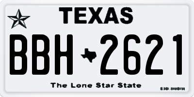 TX license plate BBH2621