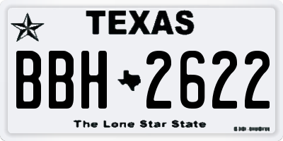 TX license plate BBH2622