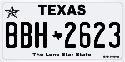 TX license plate BBH2623