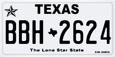 TX license plate BBH2624