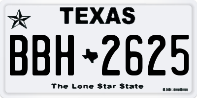 TX license plate BBH2625