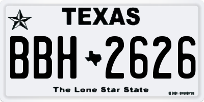 TX license plate BBH2626