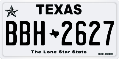 TX license plate BBH2627