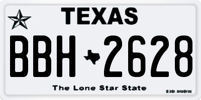 TX license plate BBH2628