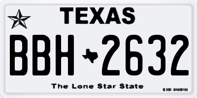 TX license plate BBH2632