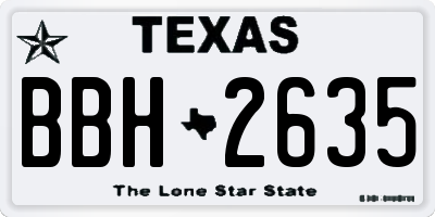 TX license plate BBH2635