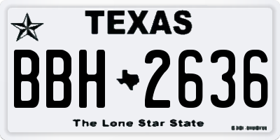 TX license plate BBH2636