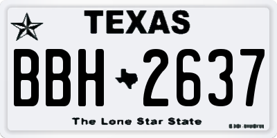 TX license plate BBH2637