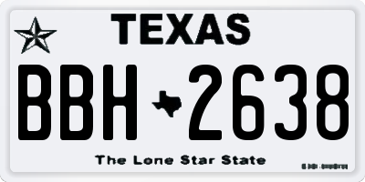 TX license plate BBH2638