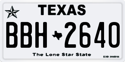 TX license plate BBH2640