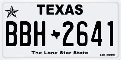 TX license plate BBH2641