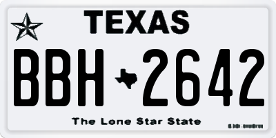 TX license plate BBH2642