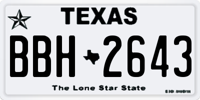 TX license plate BBH2643