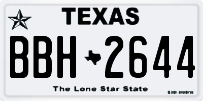 TX license plate BBH2644