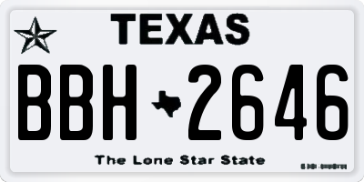 TX license plate BBH2646