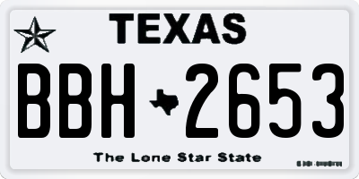 TX license plate BBH2653