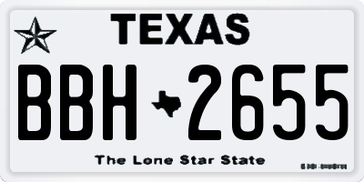 TX license plate BBH2655