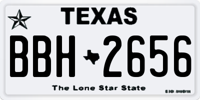 TX license plate BBH2656