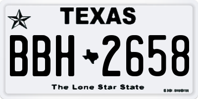 TX license plate BBH2658