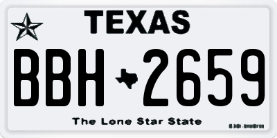 TX license plate BBH2659