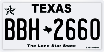 TX license plate BBH2660