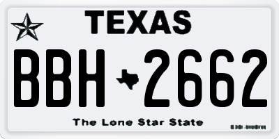 TX license plate BBH2662